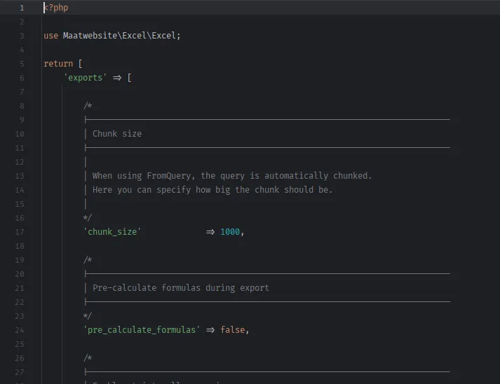 Ejemplo de Código de Config